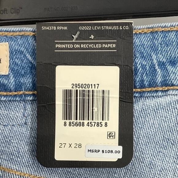 Levis 501 Womens 27x28 Light Wash Denim Skinny High Rise Jeans Stretch OS24-19 - Picture 10 of 12